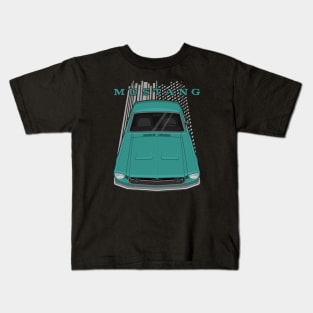 Ford Mustang Fastback 1968 - Turquoise Kids T-Shirt